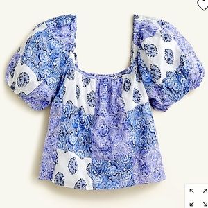 NWT J.Crew Puff sleeve crop top XXS